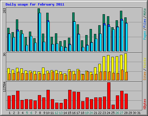 Daily usage for February 2011