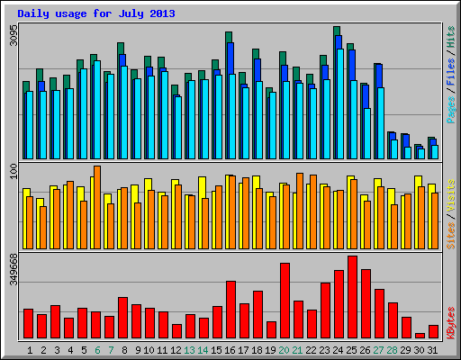 Daily usage for July 2013