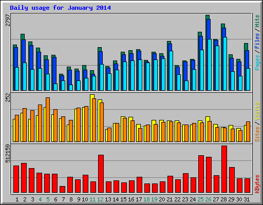 Daily usage for January 2014