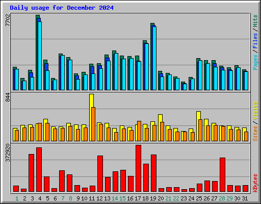 Daily usage for December 2024