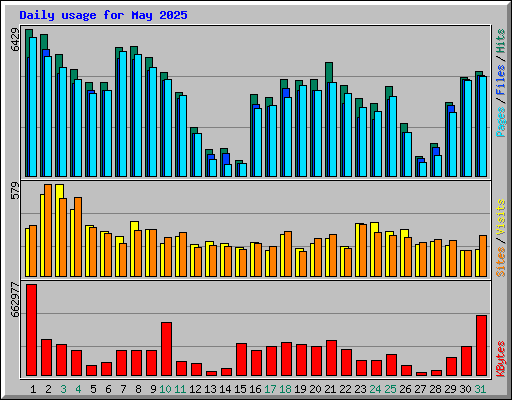 Daily usage for May 2025