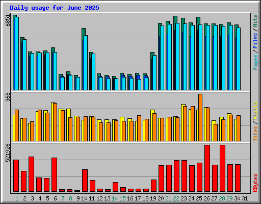 Daily usage for June 2025