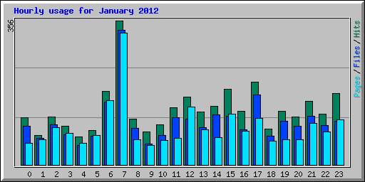 Hourly usage for January 2012