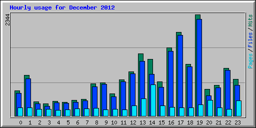 Hourly usage for December 2012