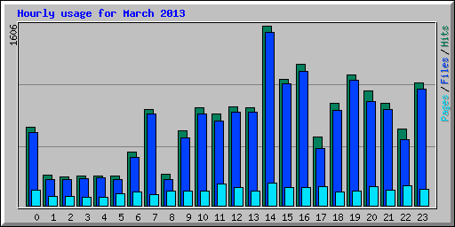 Hourly usage for March 2013