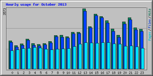 Hourly usage for October 2013