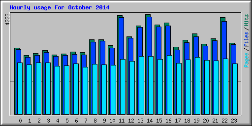 Hourly usage for October 2014