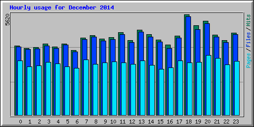 Hourly usage for December 2014
