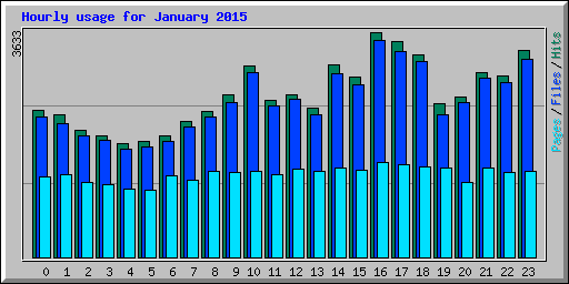 Hourly usage for January 2015