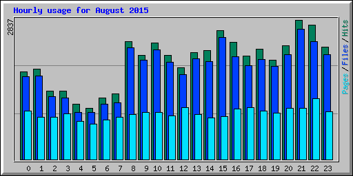 Hourly usage for August 2015