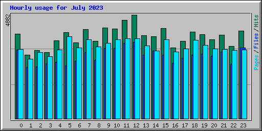 Hourly usage for July 2023