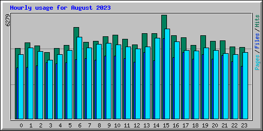 Hourly usage for August 2023